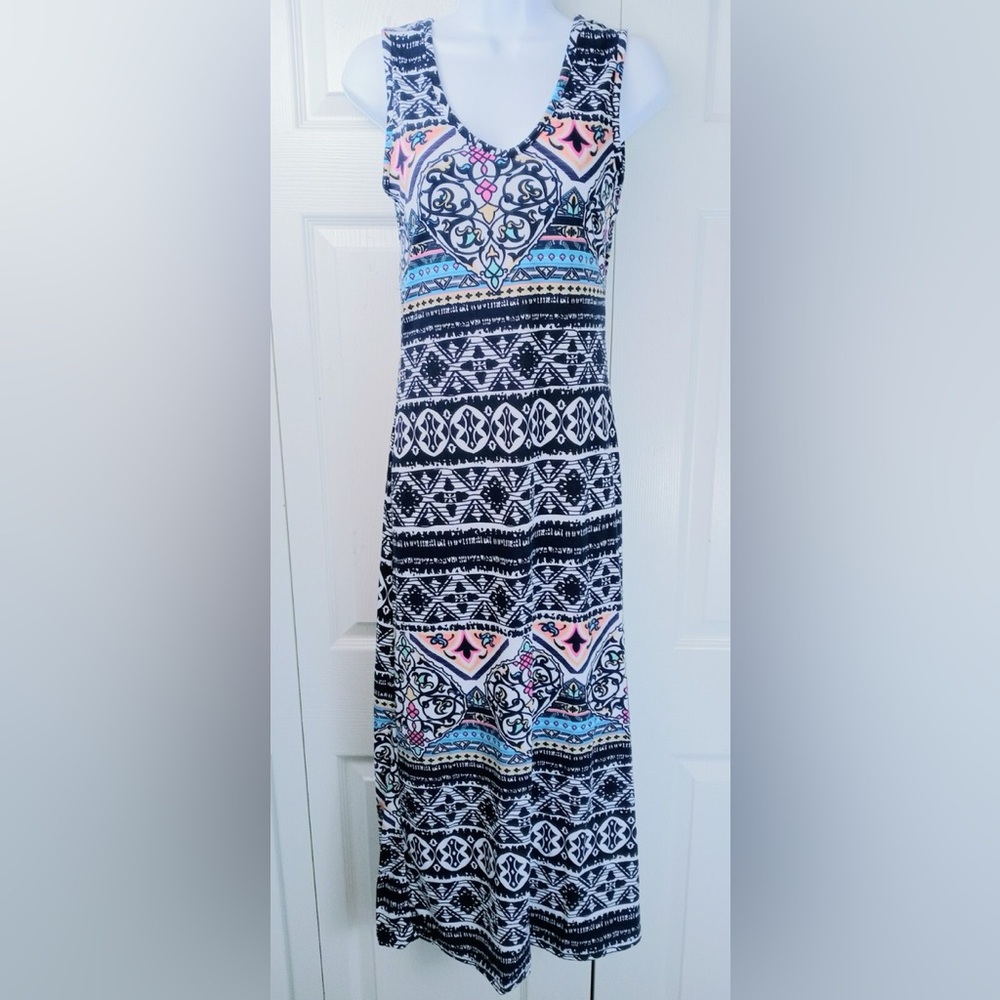 Blue Star Clothing Co. Multicolor Patterned Maxi Dress